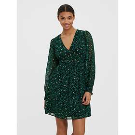 Vero Moda Normal passform V-ringning Smockmanschetter Normala ärmar Short Dress