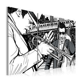 Arkiio Tavla Jazzkonsert på bakgrunden av New York Skyskrapor 90x60