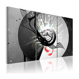 Arkiio Tavla Metal circle & red Feathers 90x60