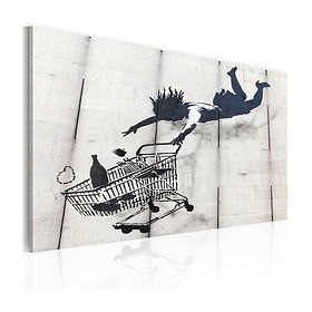 Arkiio Tavla Falling Woman With Supermarket Trolley Banksy 60x40