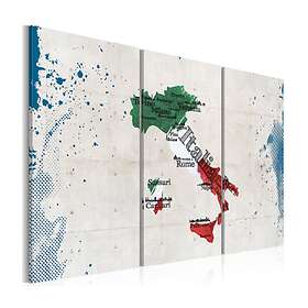 Arkiio Tavla Karta Över Italien Triptyk 60x40