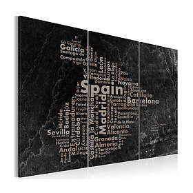 Arkiio Tavla Text map of Spain on the blackboard Triptych 90x60