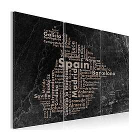 Arkiio Tavla Text Map Of Spain On The Blackboard Triptych 120x80