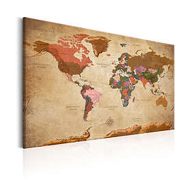 Arkiio Tavla World Map Brown Elegance 120x80 A3-N6471-DKX