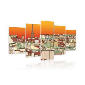 Arkiio Tavla Parisian Sky In Orange Colour 200x100