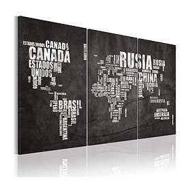 Arkiio Tavla Karta Över Världen Spanska Triptych 120x80