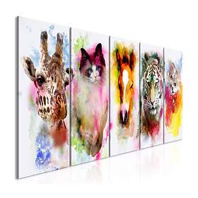 Arkiio Tavla Watercolour Animals 5 delar (5 Parts) Narrow 225x90 A3-N7942-DKXL