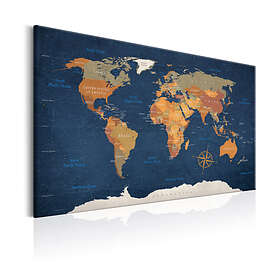 Arkiio Tavla World Map Ink Oceans 120x80 A3-N5872-DKX