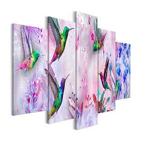 Arkiio Tavla Colourful Hummingbirds Violet 5 delar (5 Parts) Wide 100x50 A3-N7832