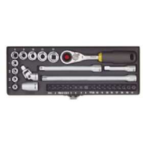 Proxxon 23 078, Hylsnyckeluppsättning, 32 styck, Krom, Handtag till hylsnyckel, 1 styck, 1/4