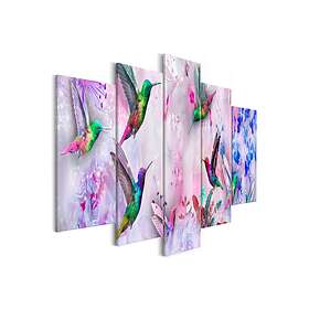 Arkiio Tavla Colourful Hummingbirds Violet 5 delar Wide 200x100 A3-N7832-DKX
