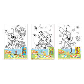 Coloring Book PÅske paint by number 3 ass