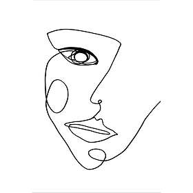 Malerifabrikken Poster Face Line 2 Vit