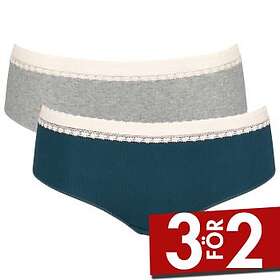 Sloggi Trosor 2P GO Ribbed Hipster Blue/ ekologisk bomull Dam