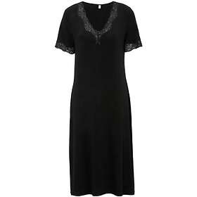 Damella Bamboo Plain Lace Short Sleeve Nightdress (Dam)