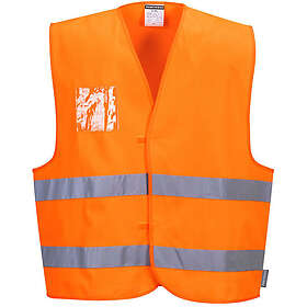 Portwest C475 Hi-Vis Dubbel ID Hållare Väst, Regelbunden, Storlek 2XL/3XL, Orange