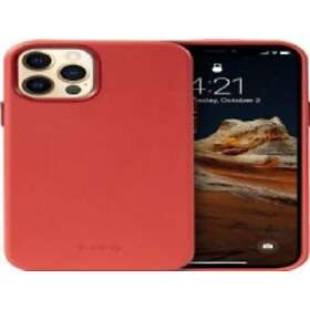 Crong Essential Cover Magnetic Leather Case for iPhone 12 Pro Max MagSafe (Red)
