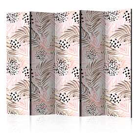 Arkiio Rumsavdelare Pink Palm Leaves II 225x172 cm A3-PARAVENTtc0254