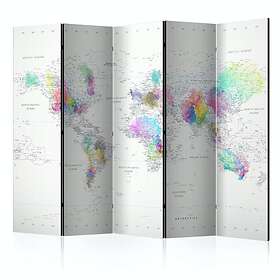 Arkiio Rumsavdelare White-colorful world map 225x172 cm