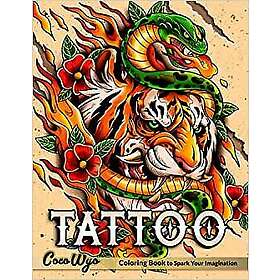 Coloring Book Tattoo Adults With Modern Tattoo Design Heart Flowe