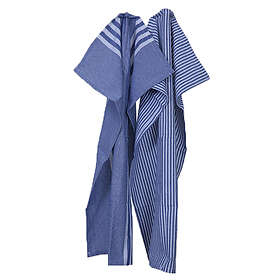 Recycled by Wille Recycling Keittiöpyyhe Randig Blå 2-Pack