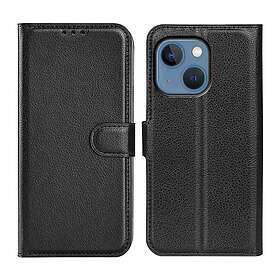 Plus iPhone 14 Plånboksfodral Stativ Svart Black