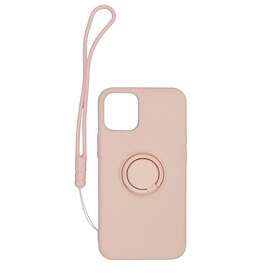 PRO Silikonskal med Ringhållare och Handrem iPhone 12 Max Rosa Pink