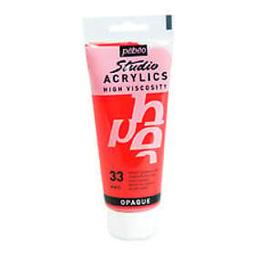 Pebeo Assorted Studio Acrylic Paint 100ml Cadmium Red Hue CADREDHU