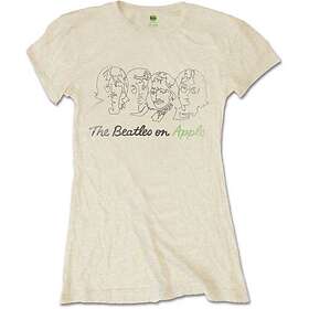 Beatles: Ladies T-Shirt/Outline Faces on Apple