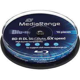 MediaRange BD-R DL 50GB 6x 10-pack Cakebox