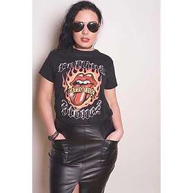Rolling Stones: Ladies T-Shirt/Flaming Tattoo Tongue