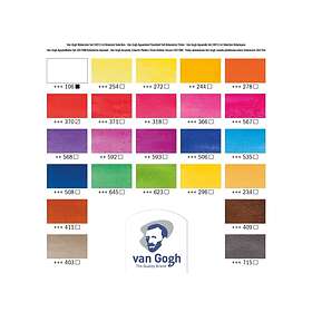 Van Gogh akvarellfärger i set – 24 halvkoppar Botanical edition