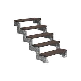 Dolle Trädgårdstrappa Gardentop Trimax utan Räcke Trimax 100cm 5S räcke mörkbrun