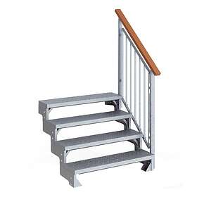 Dolle Trädgårdstrappa Gardentop med Räcke 10 steg 100 cm halkskydd och räcke en 