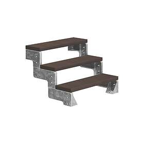 Dolle Trädgårdstrappa Gardentop Trimax utan Räcke Trimax 100cm 3S räcke mörkbrun