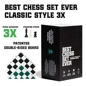 Best Chess Set Ever 3x Classic (Double Sided Black/Green Board) (schack)