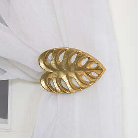 Melody MAISON Pair of Gold Monstera Leaf Curtain Holdbacks