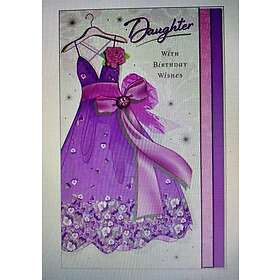 Purple Daughter Dress Large Quality Birthday Greeting Card