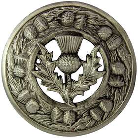 Chrome I LUV LTD (Antique) Ladies Plaid Brooch Fly Thistle Design and Antique Fi