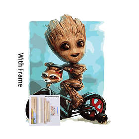 Unbranded (7F) Framed/Unframed Paint By Numbers Oil Painting Number Diy Kit Kids