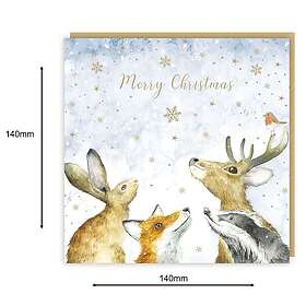 Woodland Luxury Christmas Cards Snow Animals Sparkle Foil Finish Pack of 5