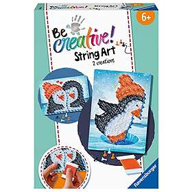 Ravensburger Be Creative 18244 String Art Penguin Creative Thread Pictures with Cheeky Penguins for Children from 6 Years