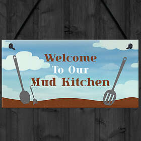 SiGN Welcome To Mud Kitchen PLAYROOM House Garden Daughter Son Gift