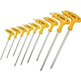 Topex Torx hex key set T type T10-T50 with hole 9 pcs. (35D968)