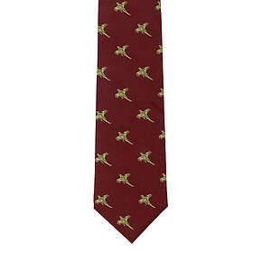 Game Day Luxury woven Burgundy Red flying pheasants tie shotgun shooting (924)