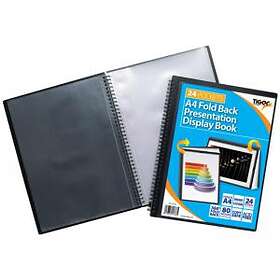 Tiger 301783 13803X 24 A4 Pocket Fold Back Display Book Black