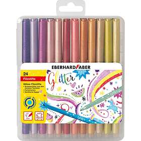 Eberhard Faber 551024 Feutres scintillants en 24 couleurs vives, épaisseur de mi