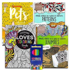 Value Adult Coloring Books Colouring Set -- 3 (Over 140 Stress Relieving Pattern