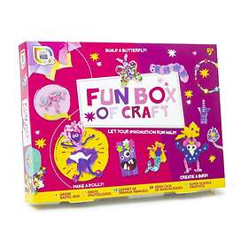 Grafix Pink Craft Box 100+ Piece Set Pom Poms Wiggly Eyes Lolly Sticks Pipe Cleaners