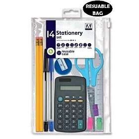 For 14pce School Stationery Set Kids Office Stationery Bundle In Reusable Case